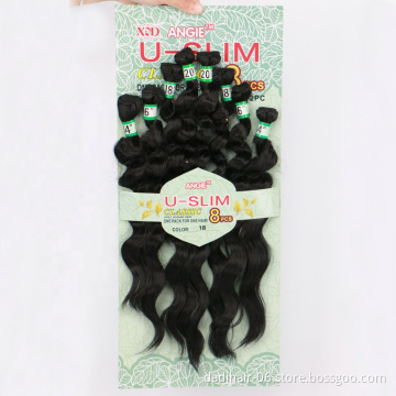 Adorable cheap premium fiber U-SLIM 8pcs hair weaves,popular natural hair synthetic hair extensions for black women